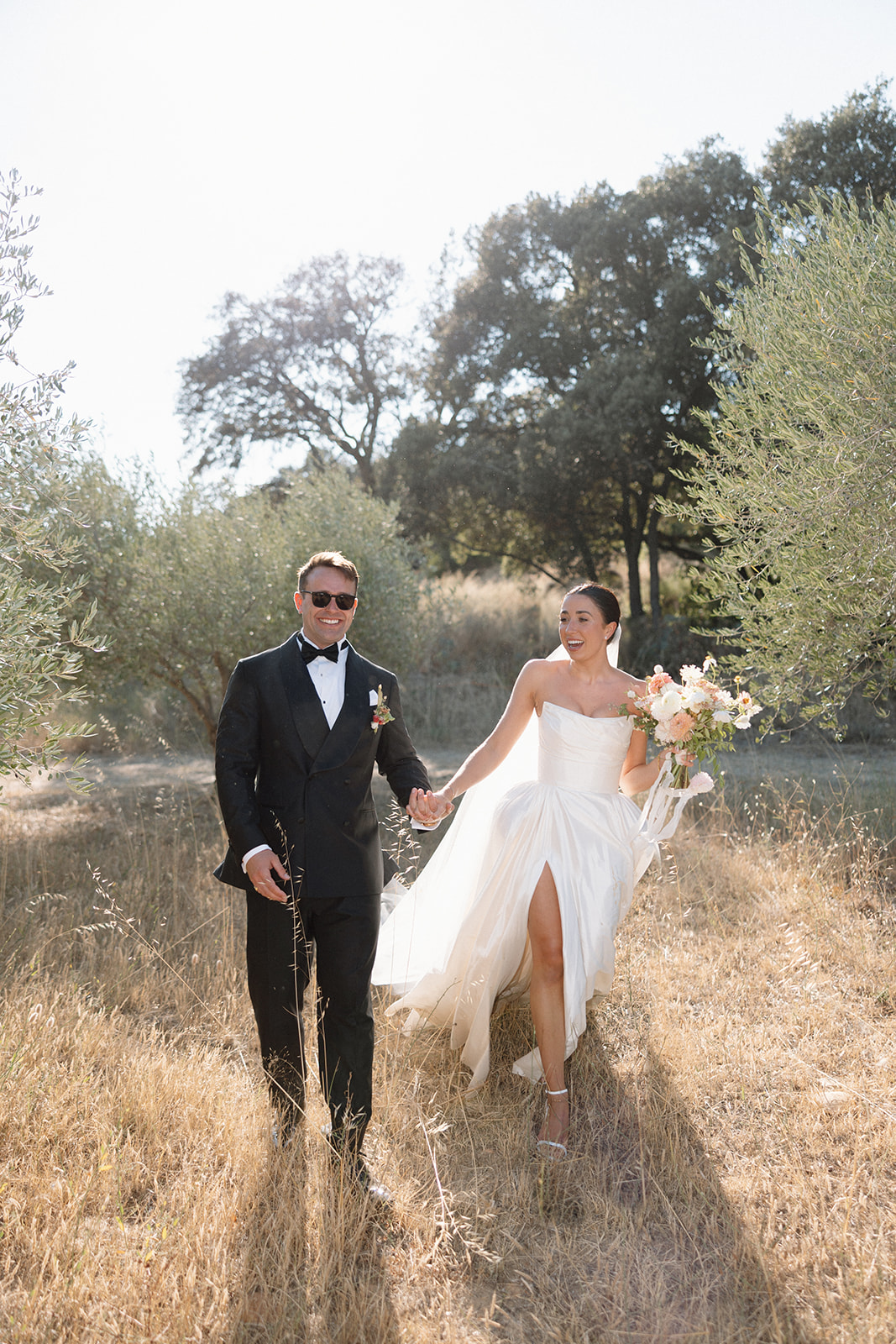 Couple walking together through the countryside