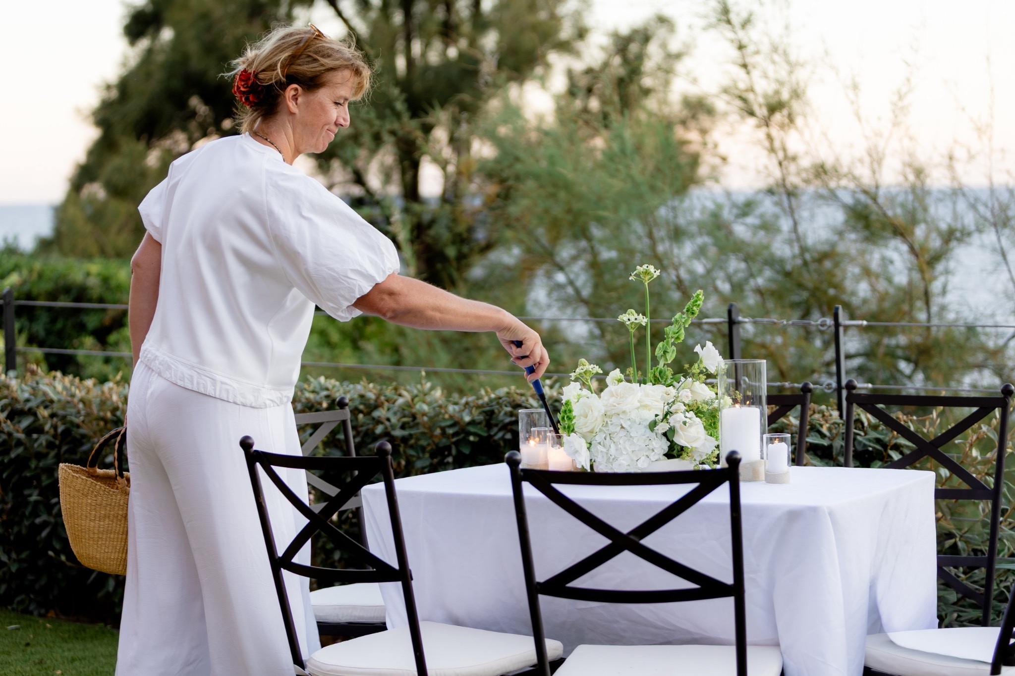 Rebecca styling an event in the South of France